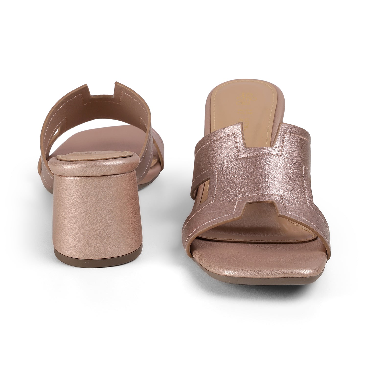 Tresmode Mylon Champagne Women's Dress Block Heel Sandals