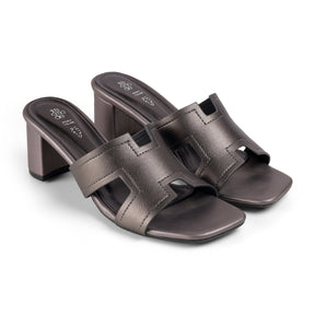 Tresmode Mylon Pewter Women's Dress Block Heel Sandals