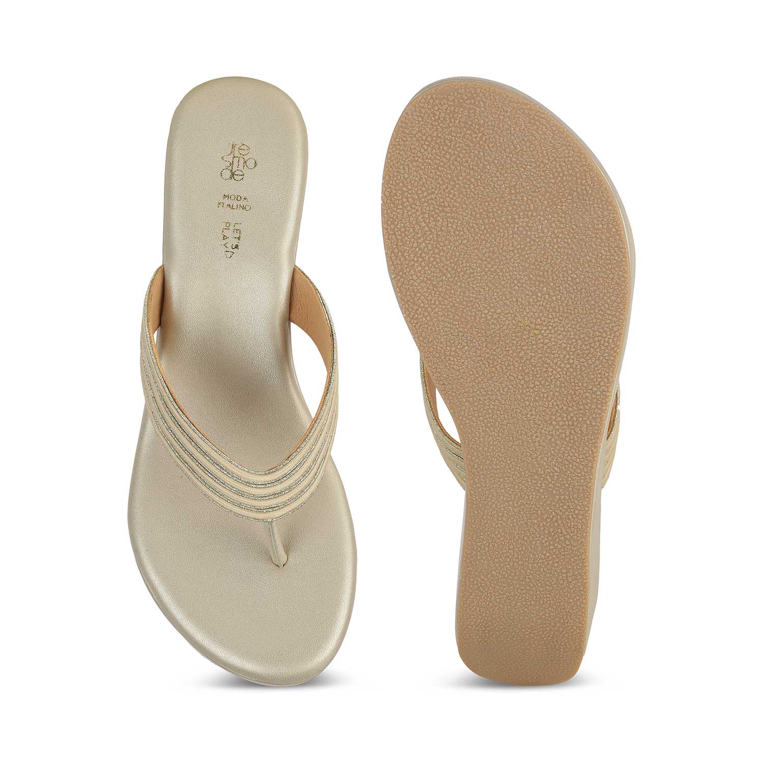 Tresmode Pary Beige Women's Dress Wedge Heel Sandals