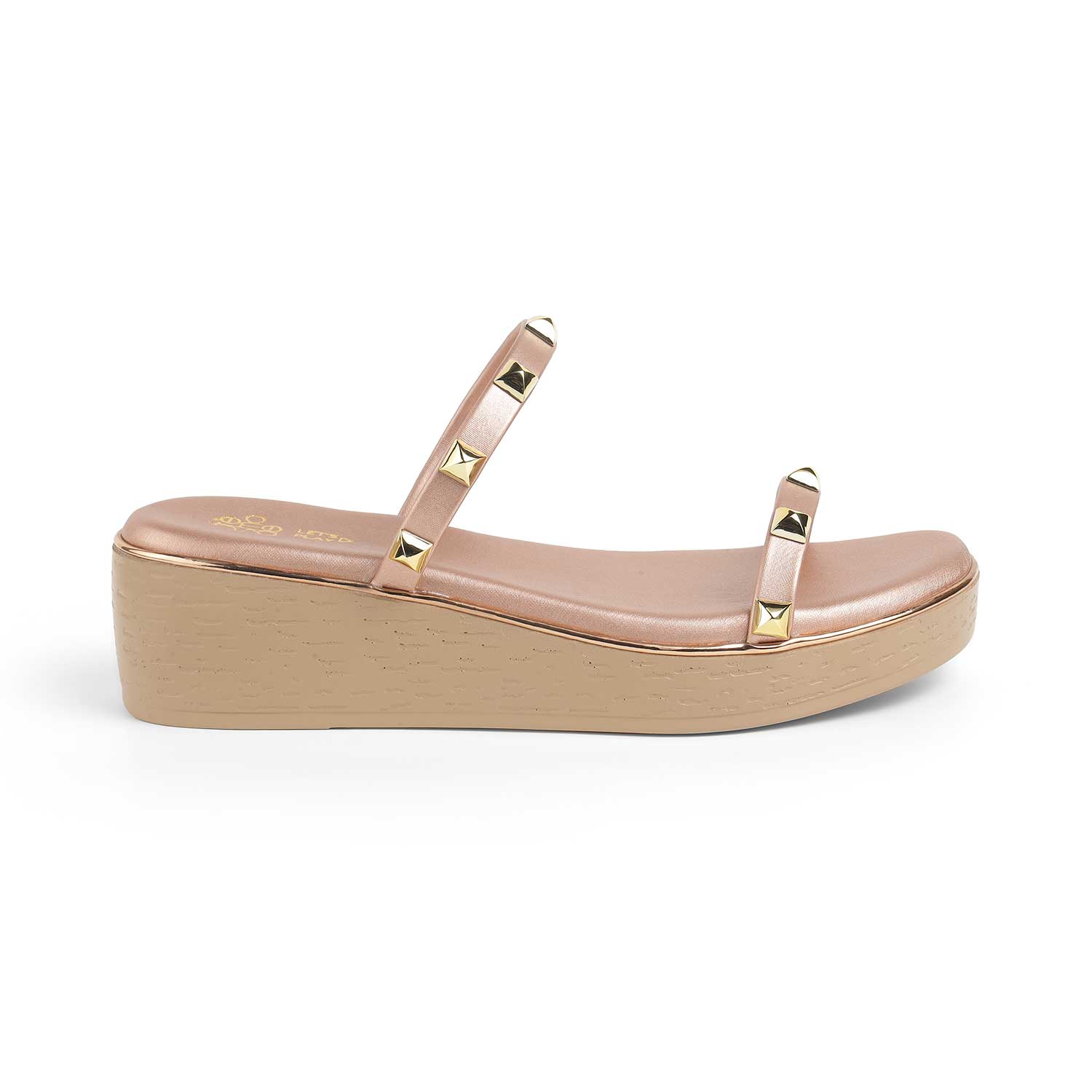 Tresmode Pegan Champagne Women's Dress Wedge Sandals