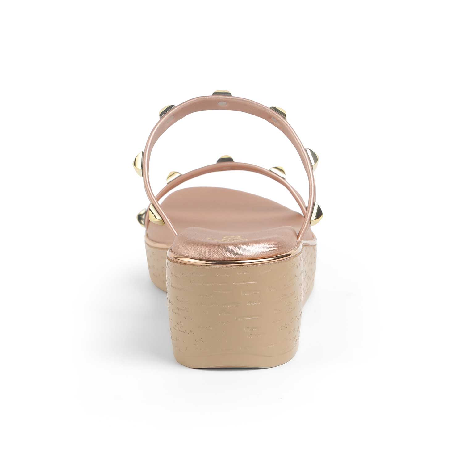 Tresmode Pegan Champagne Women's Dress Wedge Sandals