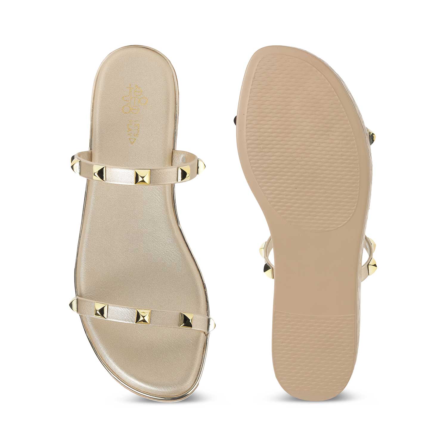 Tresmode Pegan Gold Women's Dress Wedge Sandals