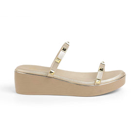Tresmode Pegan Gold Women's Dress Wedge Sandals