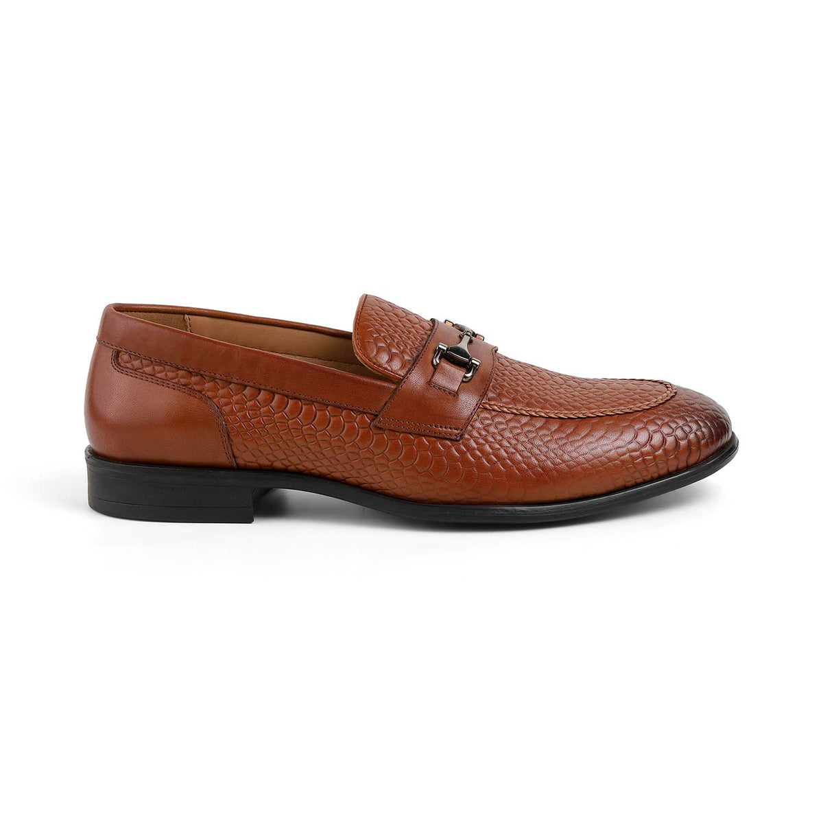 Tresmode Ramp Tan Men's Textured Leather Loafers