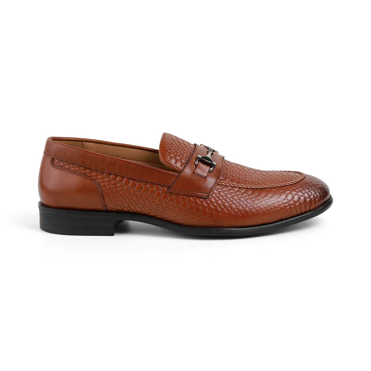 Tresmode Ramp Tan Men's Textured Leather Loafers