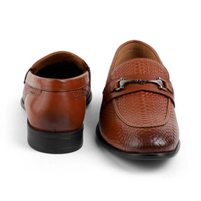 Tresmode Ramp Tan Men's Textured Leather Loafers