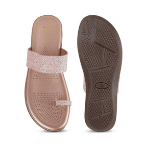 Tresmode Rich Champagne Women's Dress Platform Flats