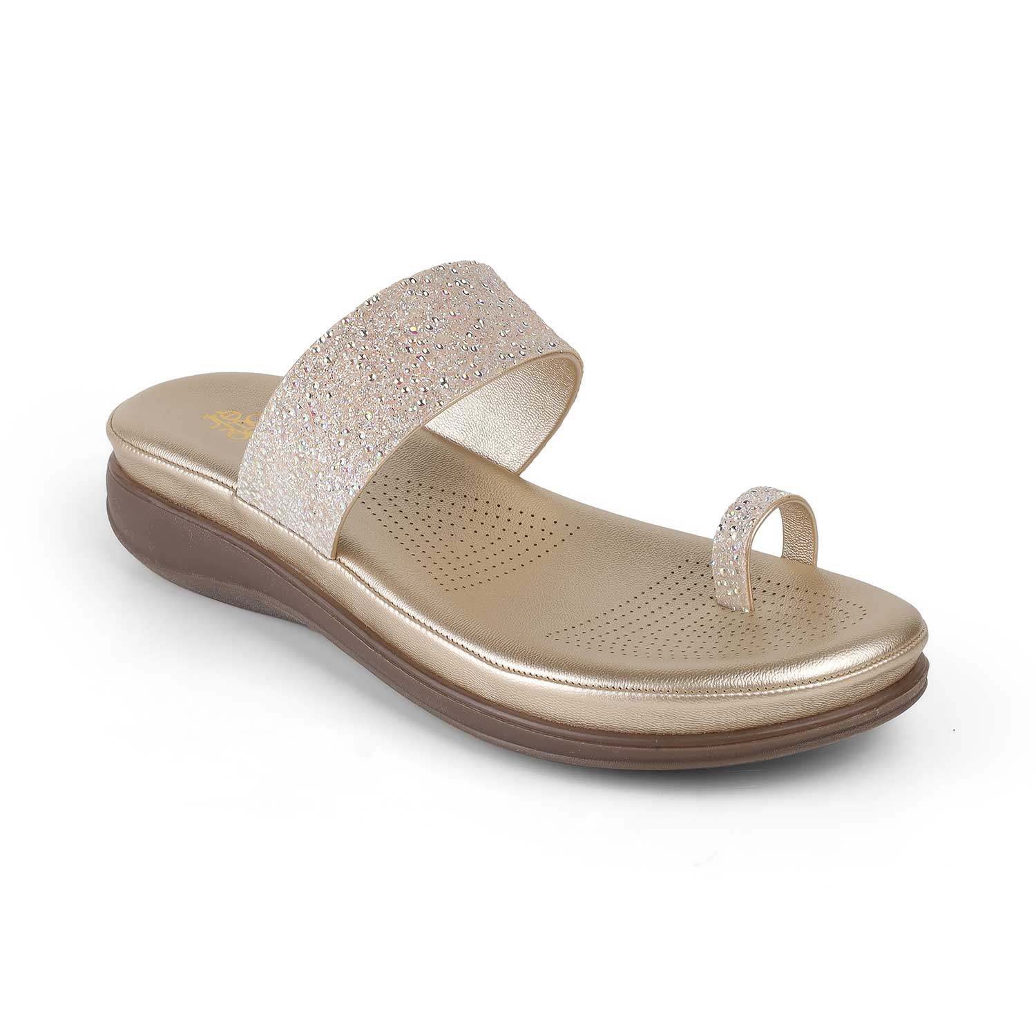 Tresmode Rich Gold Women's Dress Platform Flats