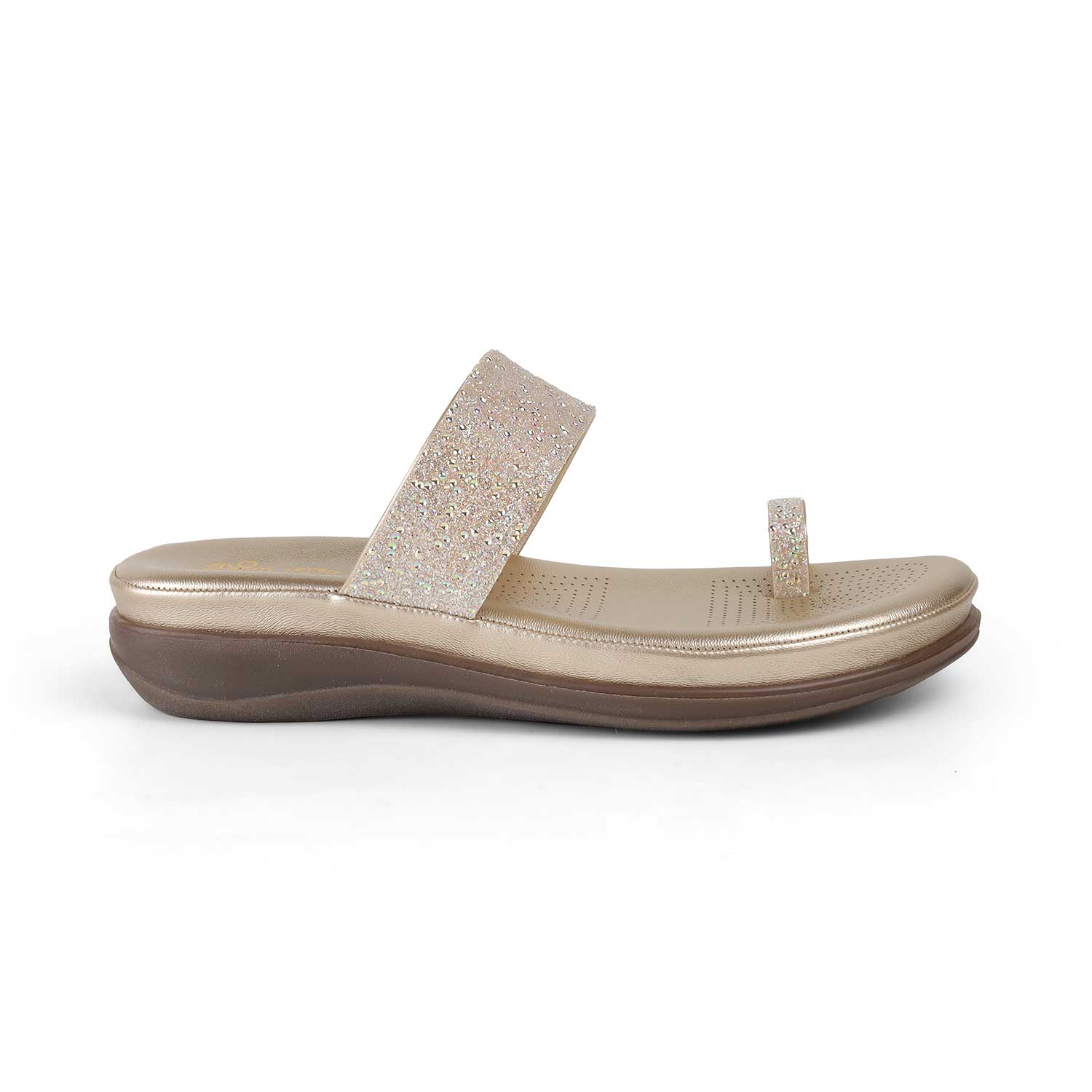 Tresmode Rich Gold Women's Dress Platform Flats