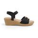 Tresmode Risol Black Women's Dress Wedge Sandals