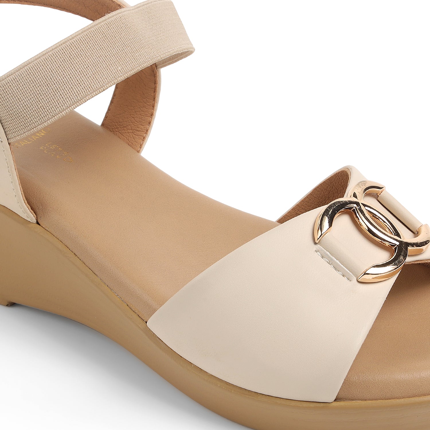 Tresmode Risol Cream Women's Dress Wedge Sandals