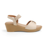 Tresmode Risol Cream Women's Dress Wedge Sandals