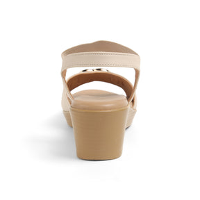 Tresmode Risol Cream Women's Dress Wedge Sandals