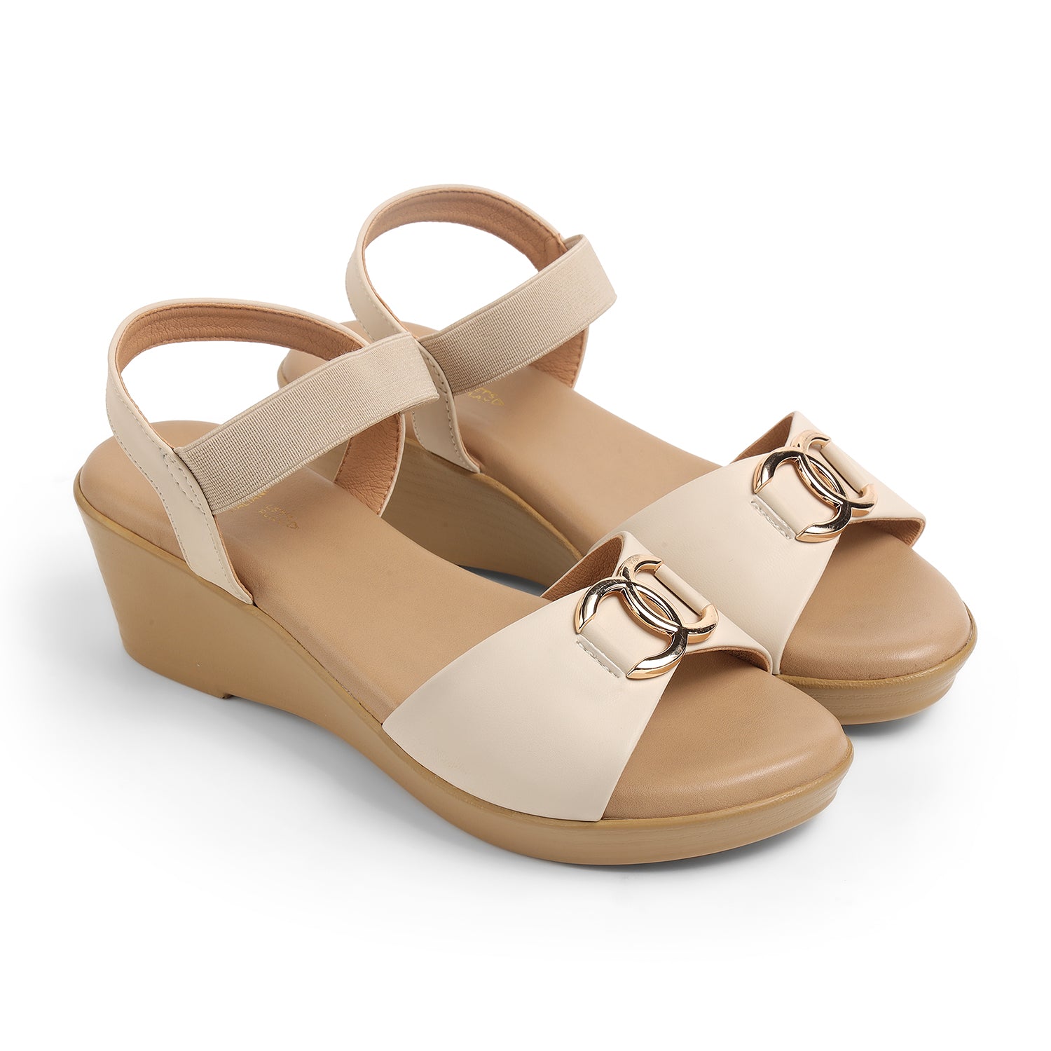 Tresmode Risol Cream Women's Dress Wedge Sandals