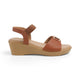 Tresmode Risol Tan Women's Dress Wedge Sandals