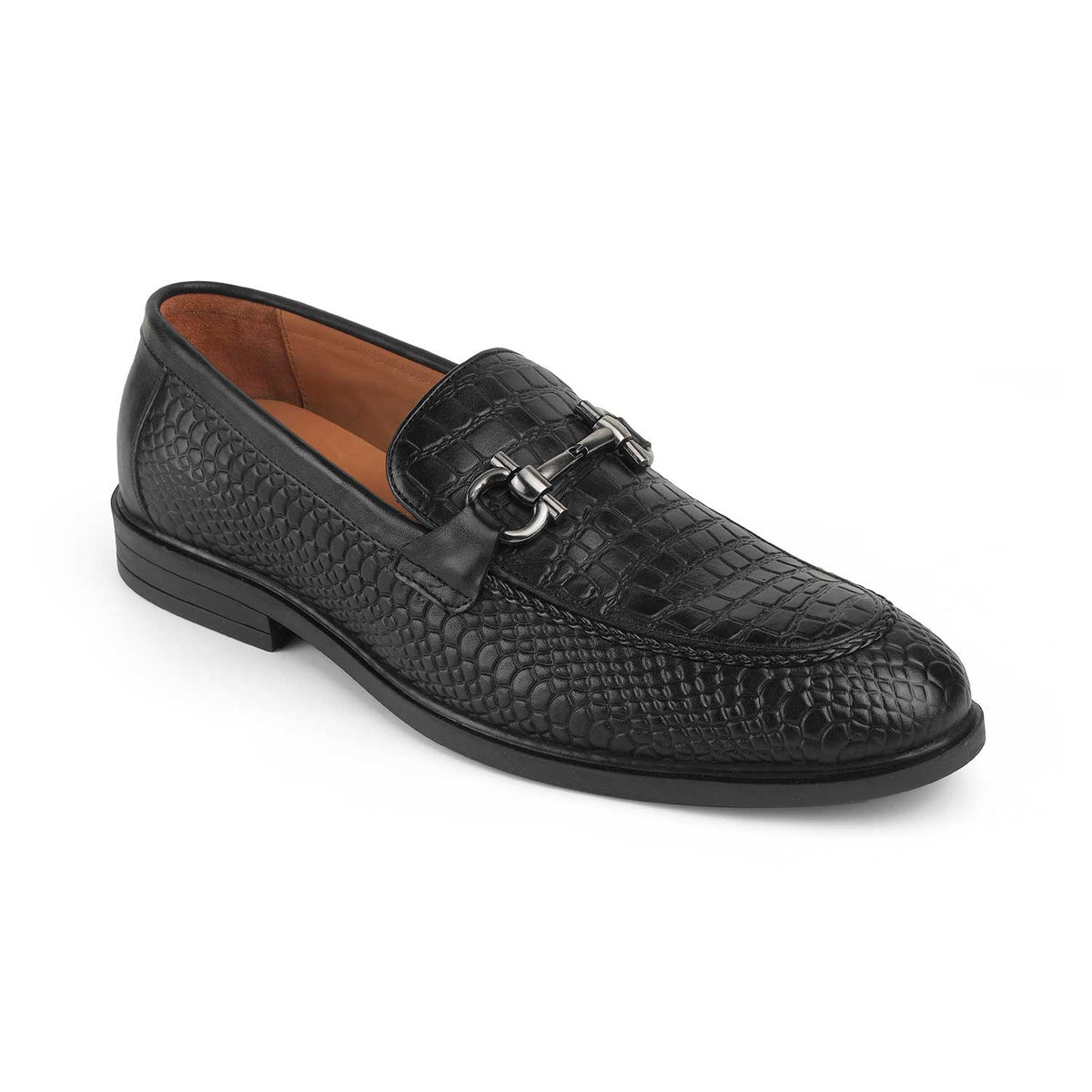 Tresmode Roce Black Men's Leather Loafers
