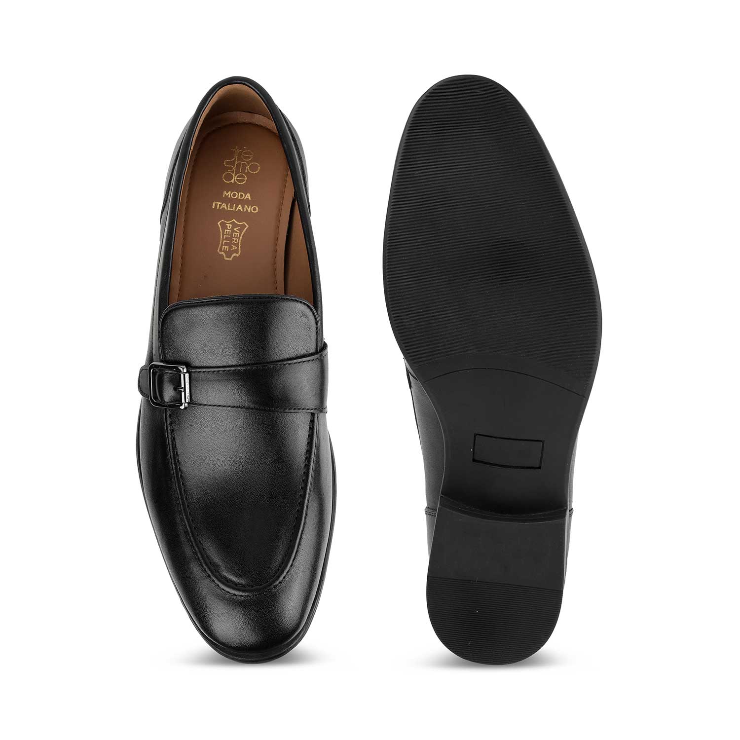 Tresmode Rocky Black Men's Leather Loafers