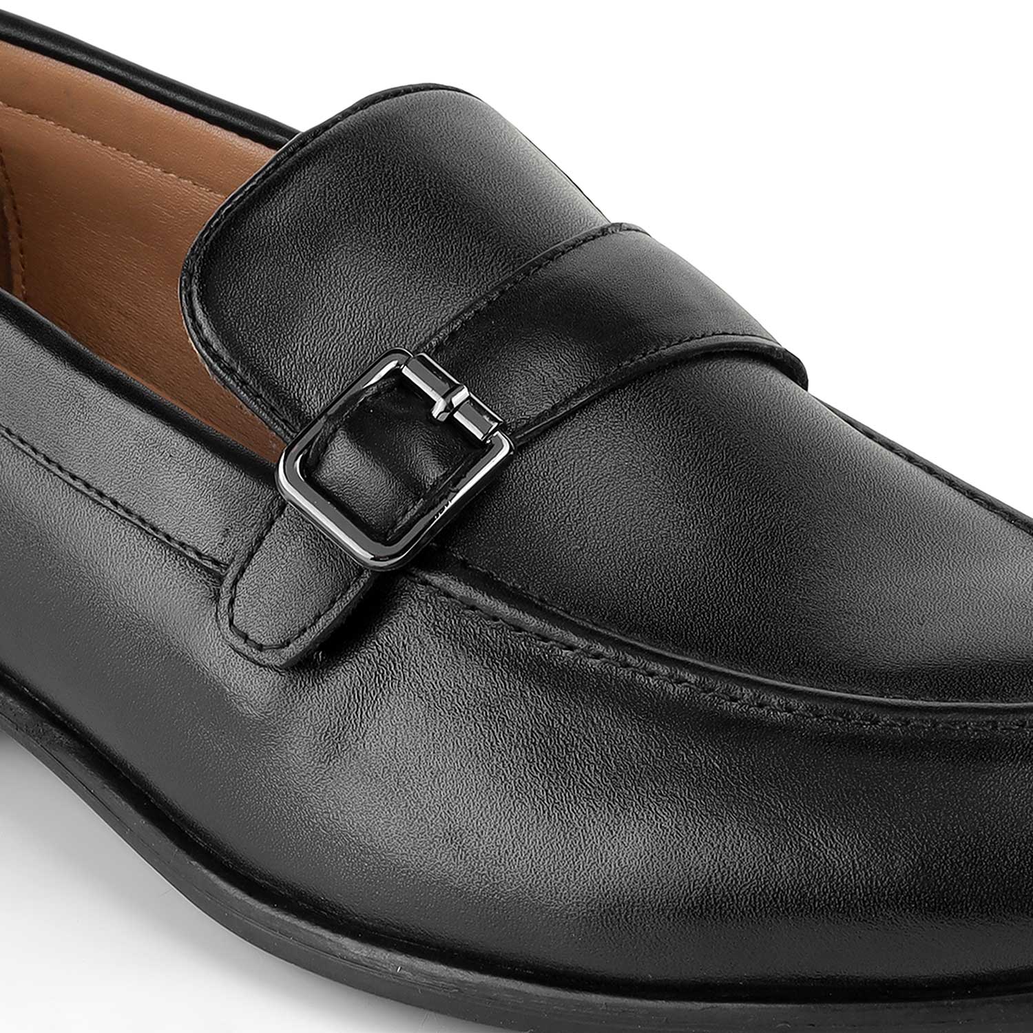 Tresmode Rocky Black Men's Leather Loafers