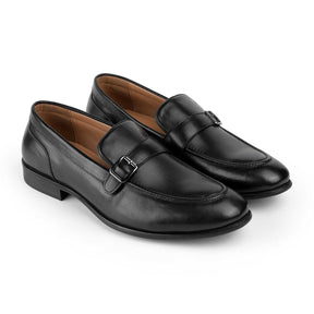 Tresmode Rocky Black Men's Leather Loafers