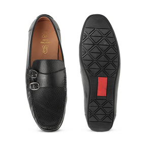 Tresmode Rok Black Men's Leather Loafers