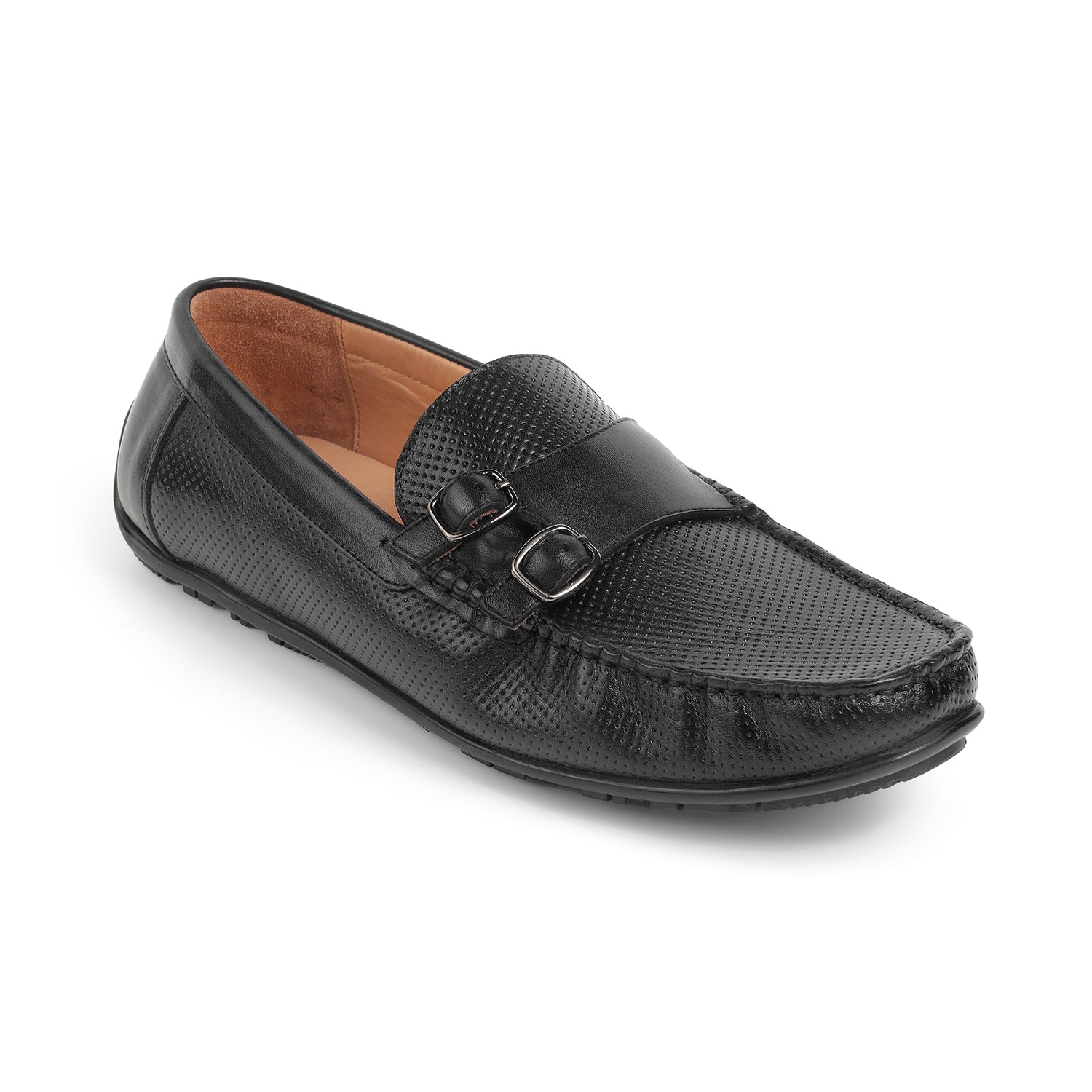 Tresmode Rok Black Men's Leather Loafers