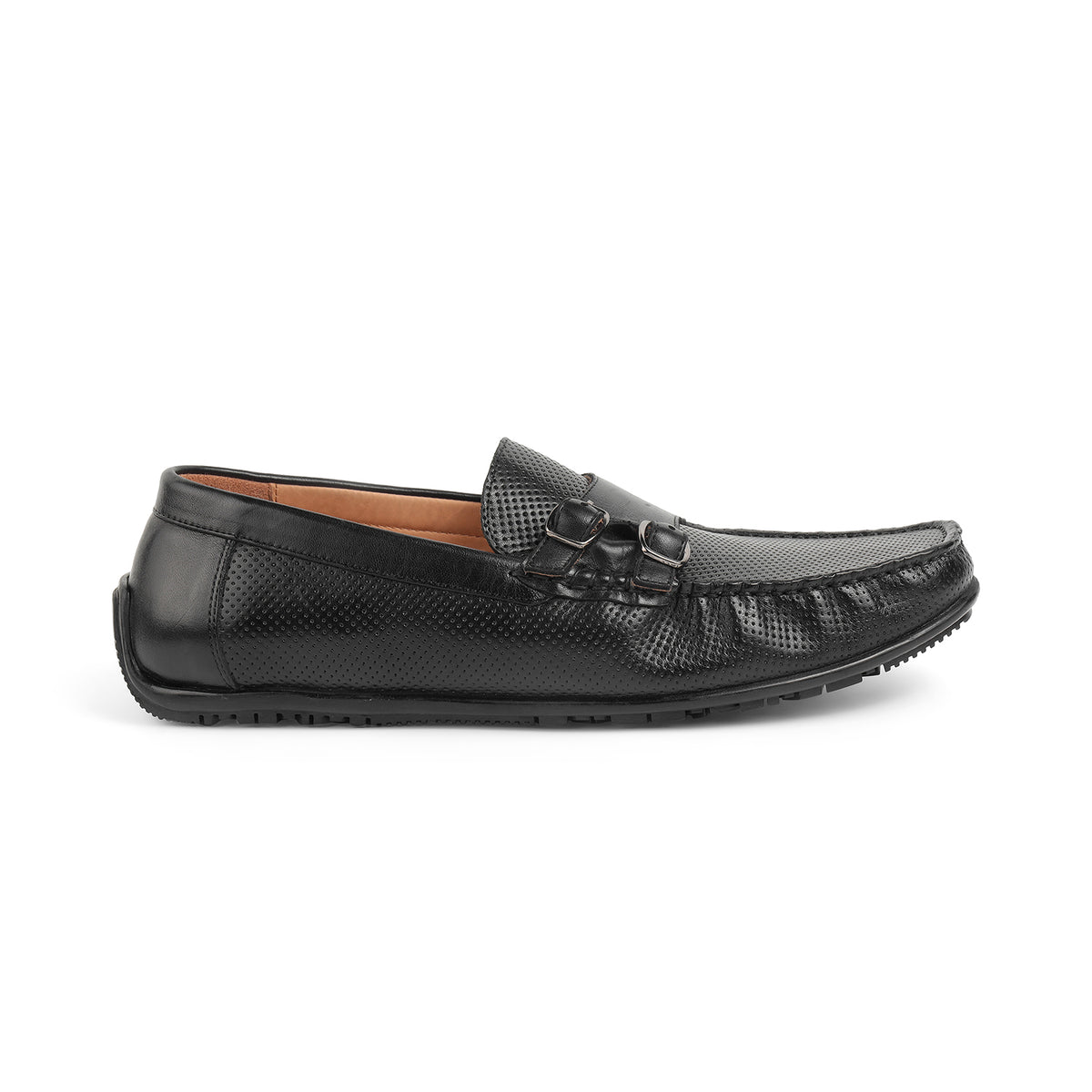 Tresmode Rok Black Men's Leather Loafers