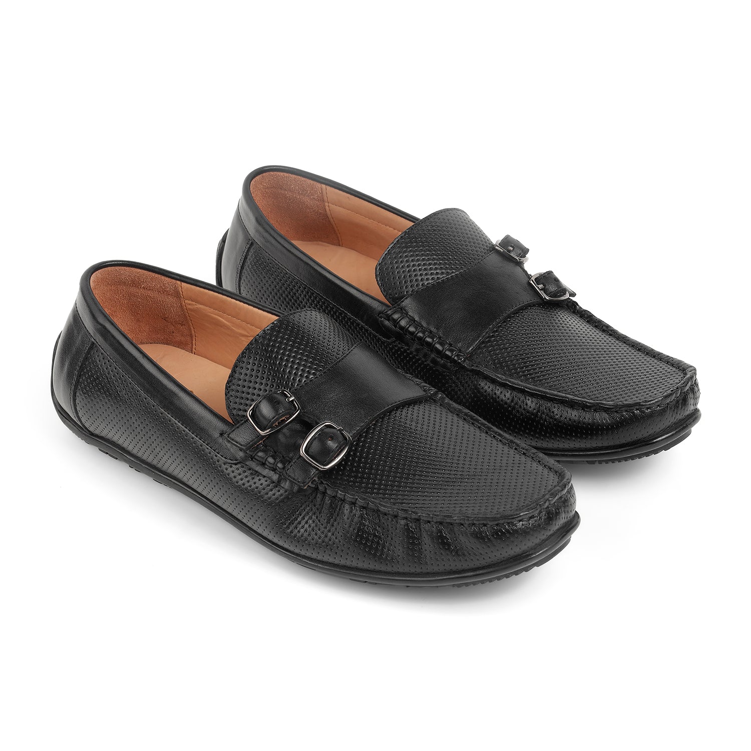 Tresmode Rok Black Men's Leather Loafers