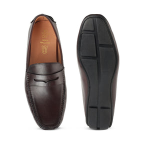 Tresmode Romey Cognac Men's Leather Penny Driving Loafers