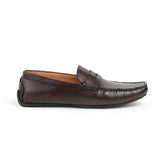 Tresmode Romey Cognac Men's Leather Penny Driving Loafers
