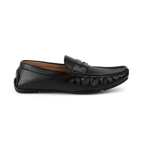 Tresmode Ronak Black Men's Leather Penny Loafers