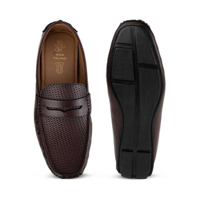 Tresmode Ronak Cognac Men's Leather Penny Loafers