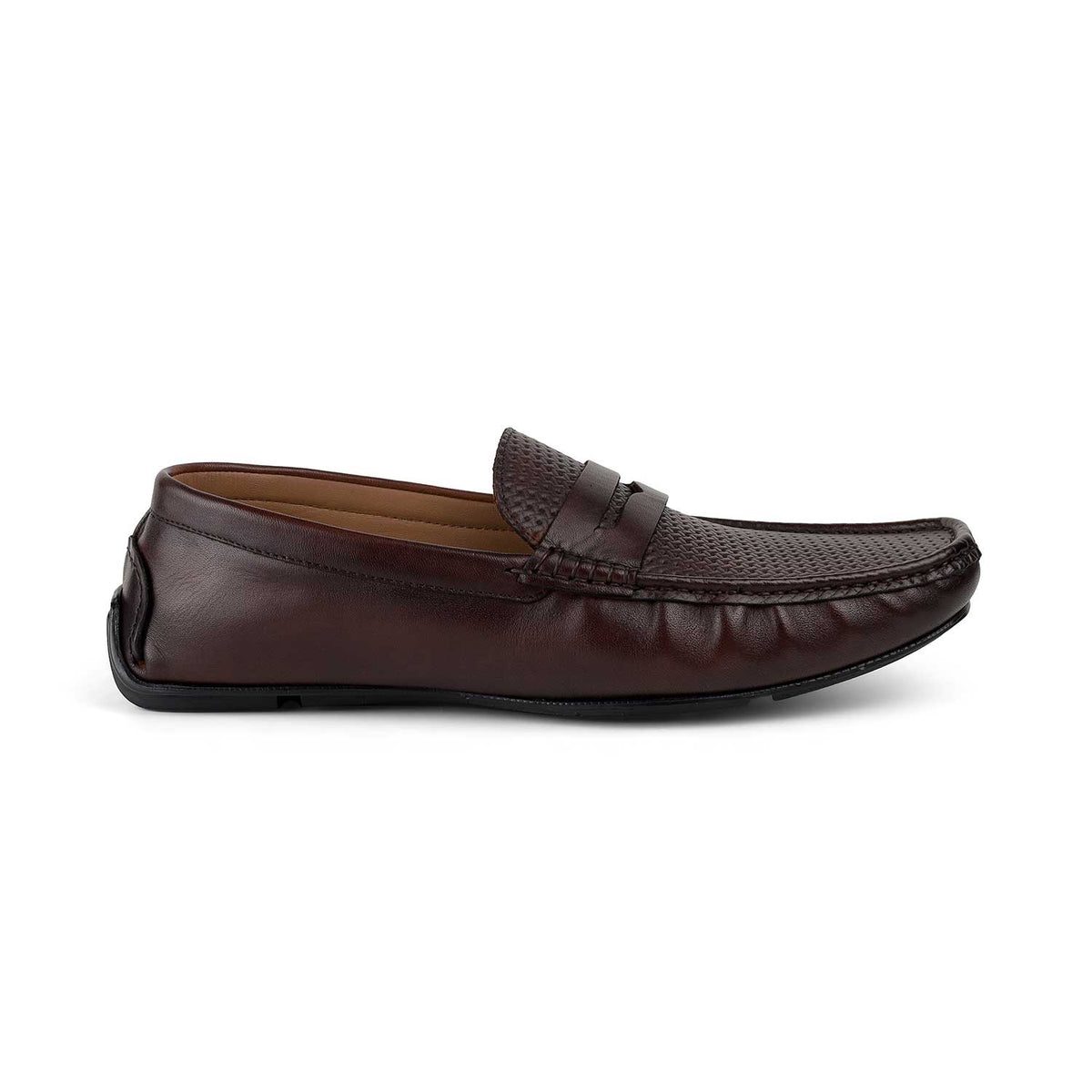 Tresmode Ronak Cognac Men's Leather Penny Loafers