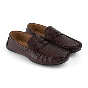 Tresmode Ronak Cognac Men's Leather Penny Loafers