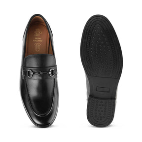 Tresmode Rope Black Men's Leather Loafers