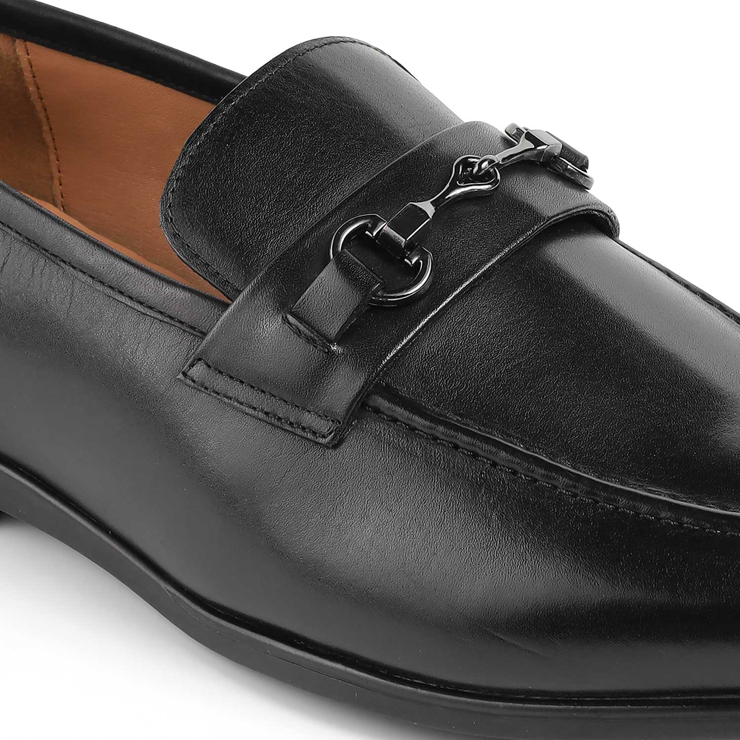 Tresmode Rope Black Men's Leather Loafers