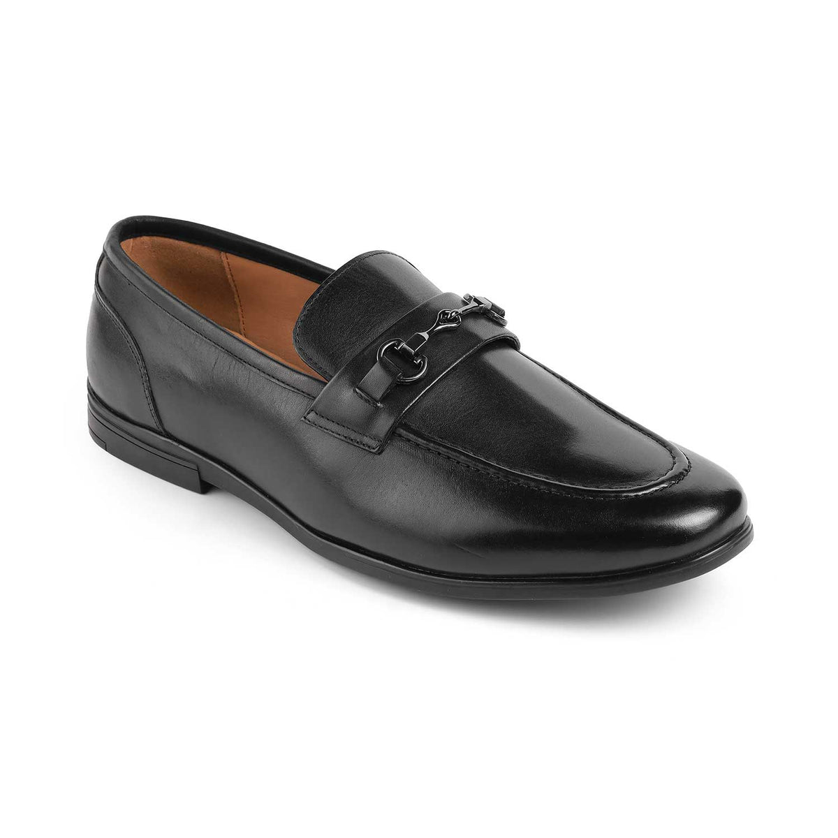 Tresmode Rope Black Men's Leather Loafers