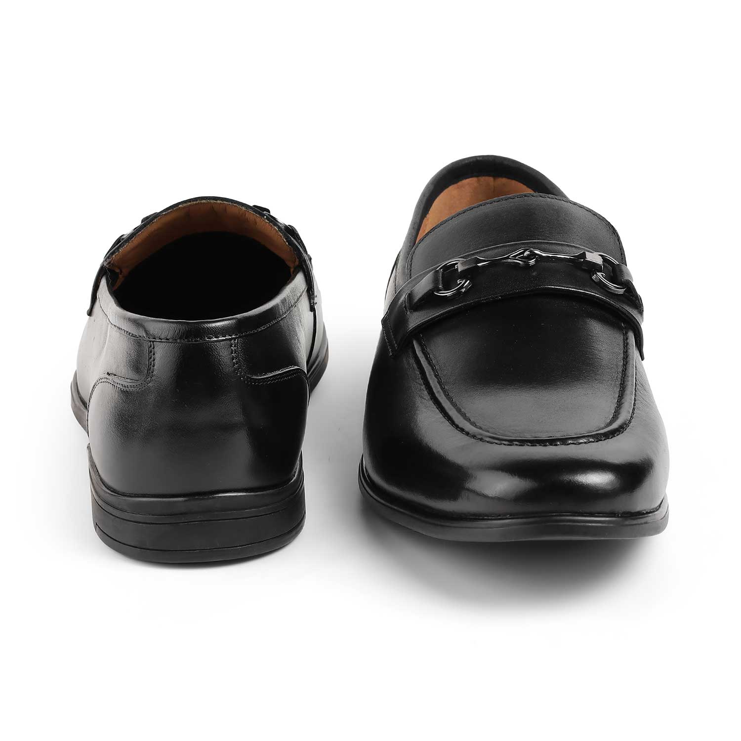 Tresmode Rope Black Men's Leather Loafers