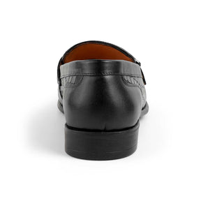 Tresmode Rosio Black Men's Textured Leather Loafers