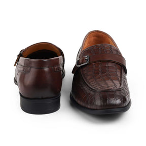 Tresmode Rosio Cognac Men's Textured Leather Loafers