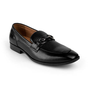 Tresmode Rovan Black Men's Leather Loafers