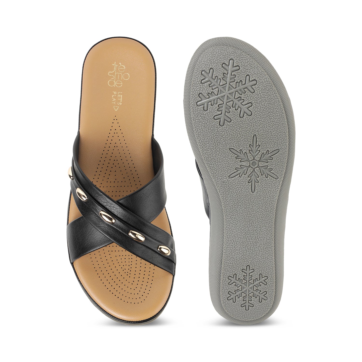 Tresmode Rovo Black Women's Dress Flats
