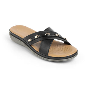 Tresmode Rovo Black Women's Dress Flats