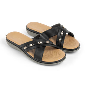 Tresmode Rovo Black Women's Dress Flats