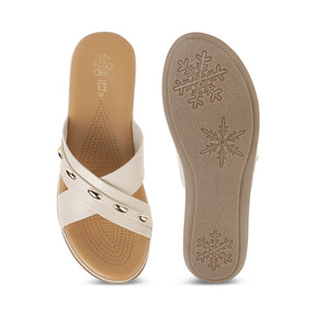 Tresmode Rovo Cream Women's Dress Flats