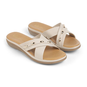 Tresmode Rovo Cream Women's Dress Flats