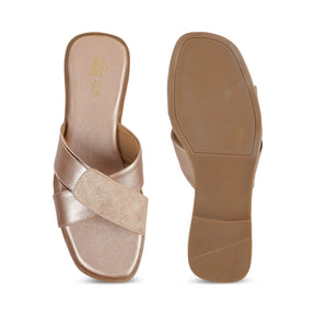 Tresmode Rujo Champagne Women's Dress Flats