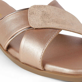 Tresmode Rujo Champagne Women's Dress Flats