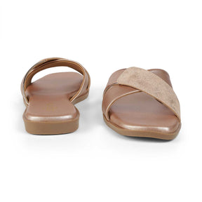 Tresmode Rujo Champagne Women's Dress Flats