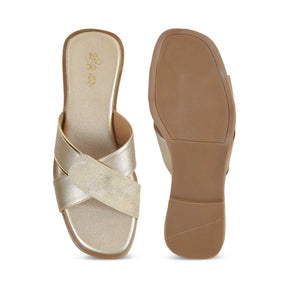 Tresmode Rujo Gold Women's Dress Flats