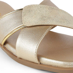 Tresmode Rujo Gold Women's Dress Flats